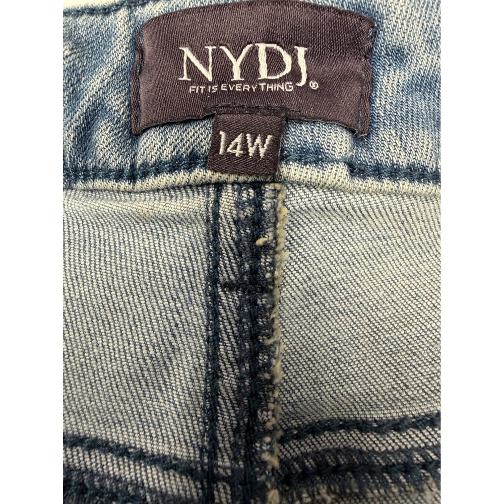 NYDJ Skinny Capri Jeans Arroyo Blue Lift Tuck Water Conscious 14W 36x18 (AA6) - Picture 2 of 8